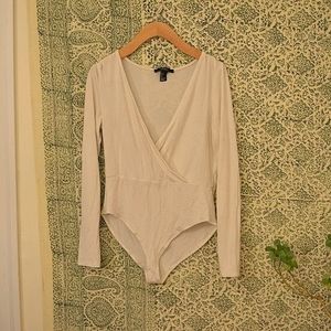 Low cut long sleeve leotard